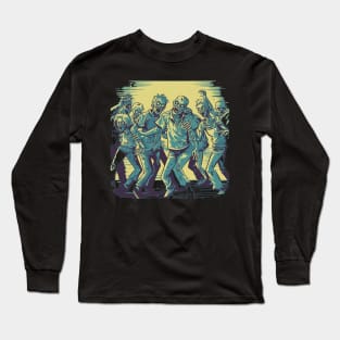 Dancing Zombies - Creepy Zombie Motif Long Sleeve T-Shirt